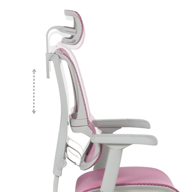 Ергономичен стол IOO Elite 2 сива рамка-розов